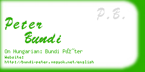 peter bundi business card